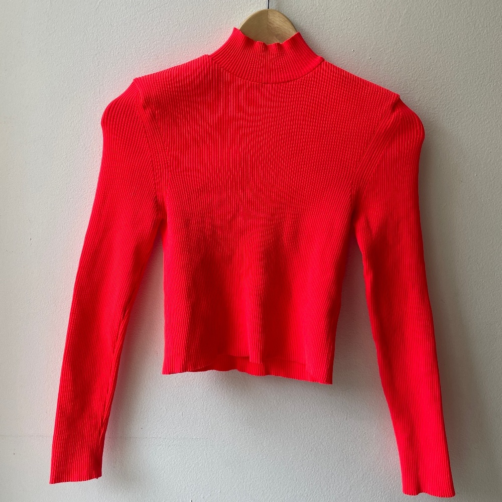 Neon red mini turtle neck